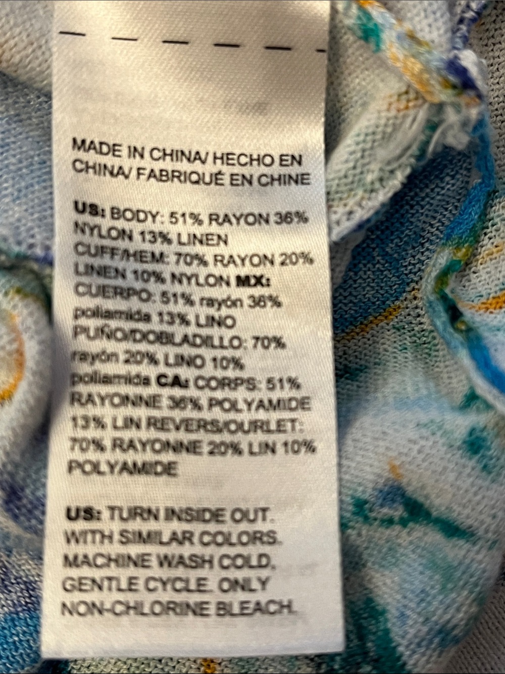 Chico's Turquoise Shell-Print Ruffle Open Front Cardigan - Picture 5 of 5